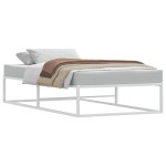 vidaXL Cadru de pat fără saltea alb 100x200 cm metal