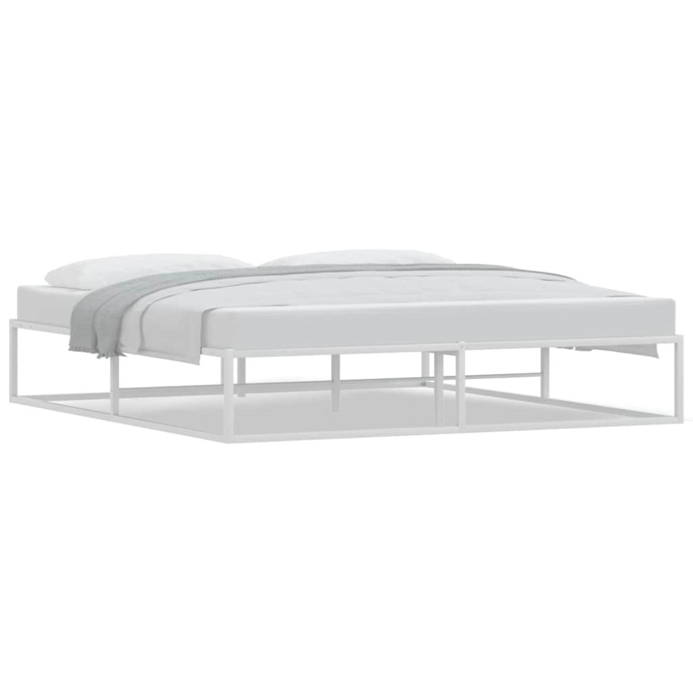 vidaXL Cadru de pat fără saltea alb 180x200 cm metal