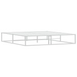 vidaXL Cadru de pat fără saltea alb 180x200 cm metal