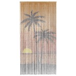 vidaXL Perdele ușă cu insecte imprimeu palmieri 90x220 cm bambus vidaXL Perdele ușă cu insecte imprimeu palmieri 90x220 cm bambus