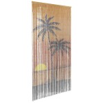 vidaXL Perdele ușă cu insecte imprimeu palmieri 100x200 cm bambus vidaXL Perdele ușă cu insecte imprimeu palmieri 100x200 cm bambus