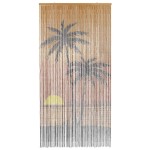 vidaXL Perdele ușă cu insecte imprimeu palmieri 100x220 cm bambus vidaXL Perdele ușă cu insecte imprimeu palmieri 100x220 cm bambus