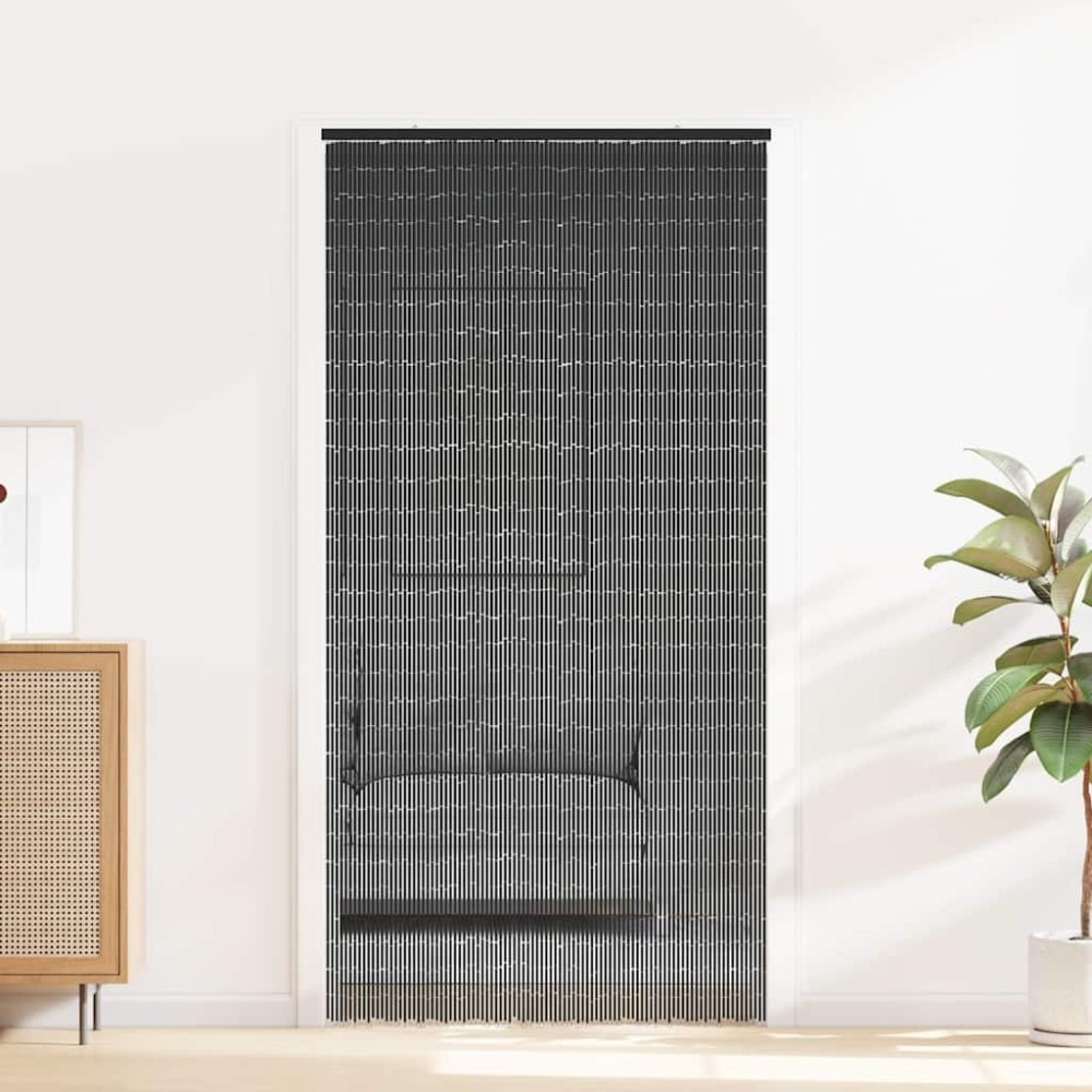 vidaXL Perdele ușă cu insecte gri închis 90x220 cm bambus