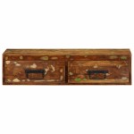 vidaXL Dulap TV montat pe perete 80x30x19 cm, lemn masiv reciclat