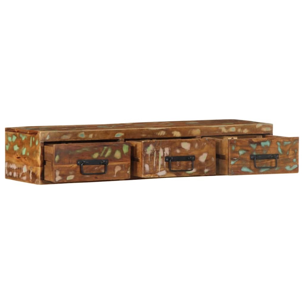 vidaXL Dulap TV montat pe perete 100x30x19 cm, lemn masiv reciclat