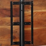 vidaXL Tăblie 200 cm lemn masiv recuperat și fier