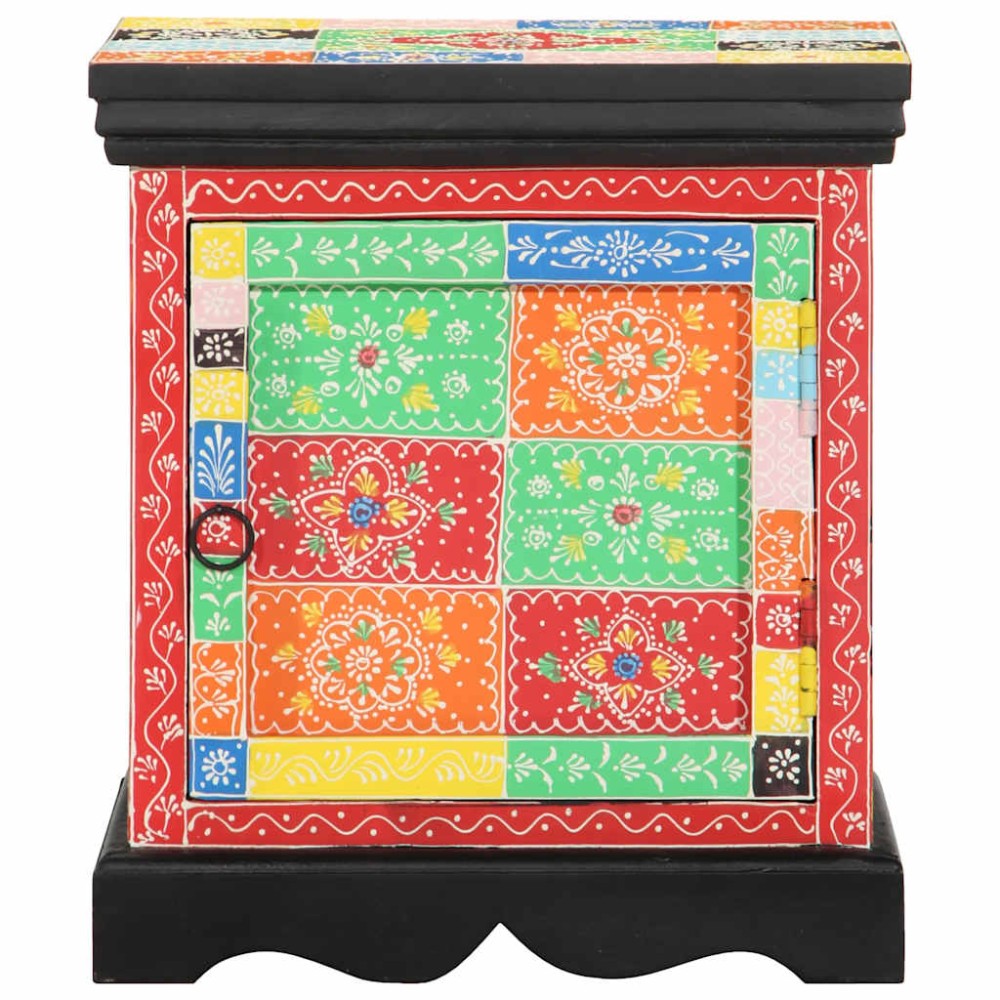 vidaXL Noptiera 2 buc multicolor 40x35x45 cm lemn masiv de mango