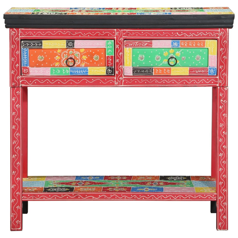 vidaXL Masă consolă cu sertare, multicolor, lemn prelucrat