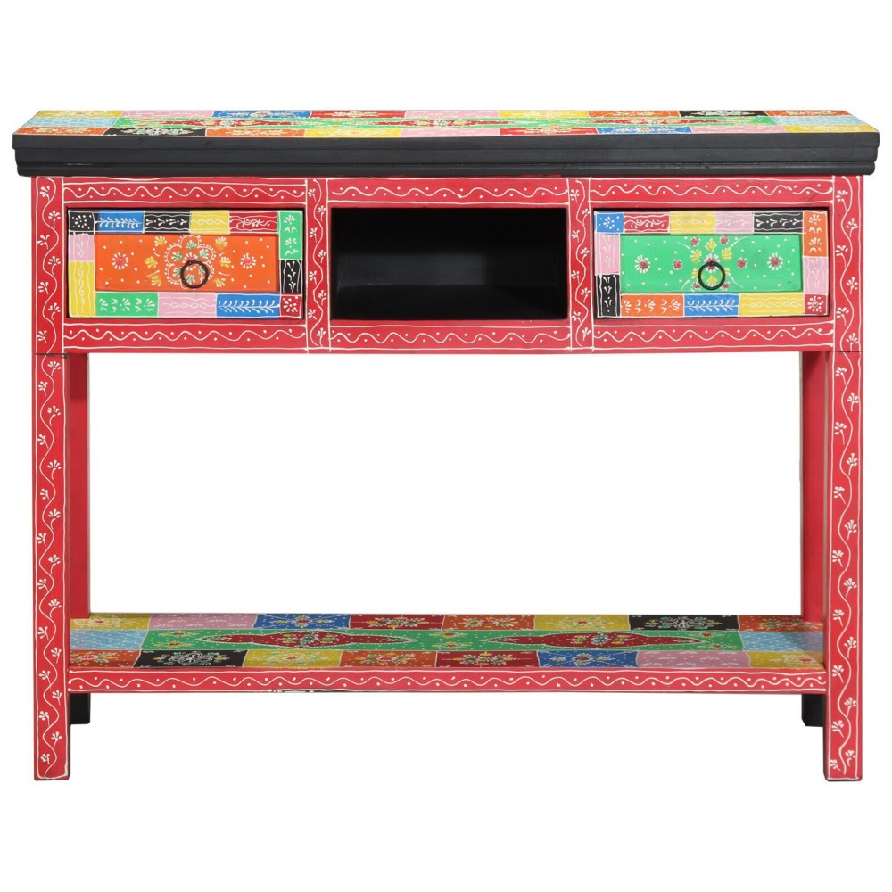 Masă de consolă vidaXL Multicolor 100x30x75 cm din lemn solid de mango