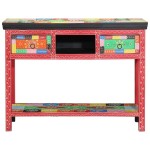 Masă de consolă vidaXL Multicolor 100x30x75 cm din lemn solid de mango Masă de consolă vidaXL Multicolor 100x30x75 cm din lemn solid de mango