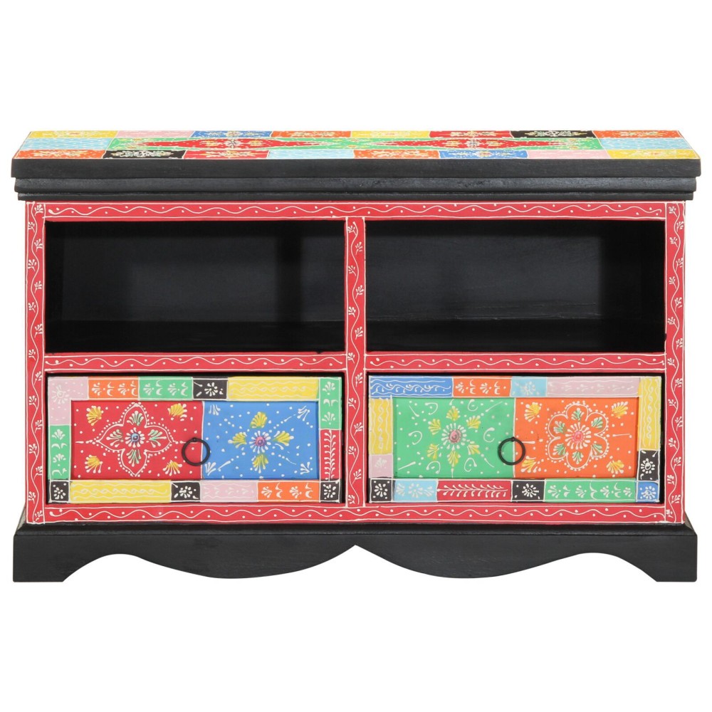 vidaXL Dulap TV, multicolor, 80x35x50 cm, lemn masiv mango
