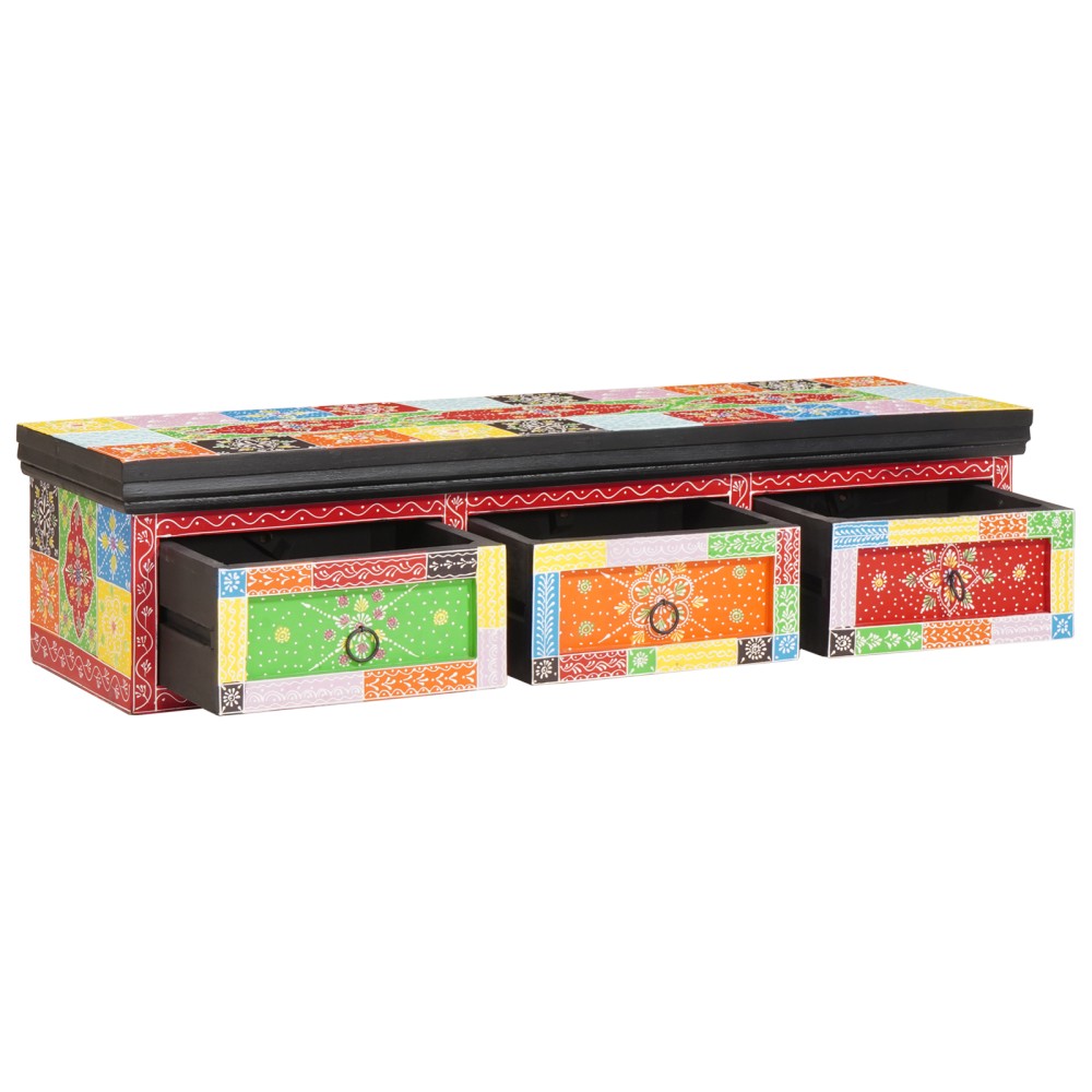 vidaXL Cabinet TV montat pe perete 100x30x24 cm Lemn masiv Mango