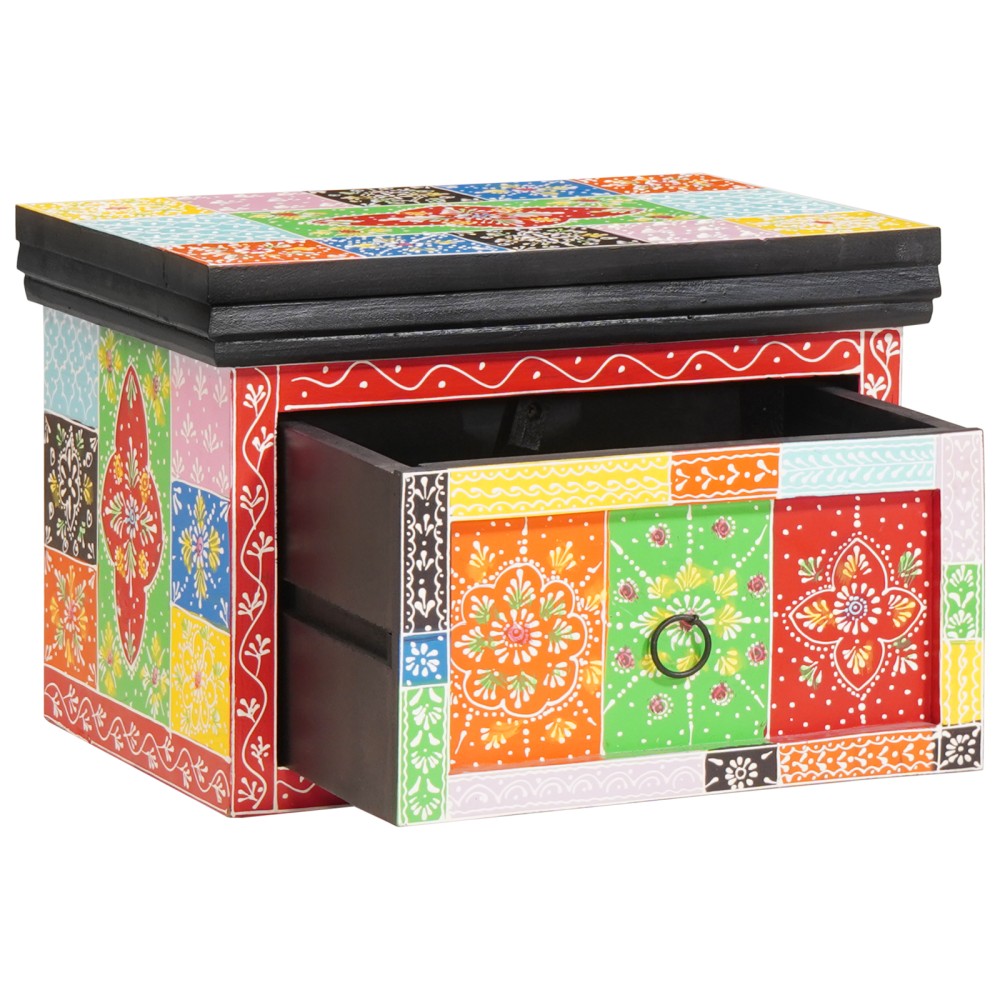 vidaXL Set de 2 noptiere 40x30x28 cm din lemn masiv de mango și lemn lung