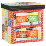 vidaXL Dulap de noapte Multicolour 40 x 30 x 40 cm Lemn masiv de mango