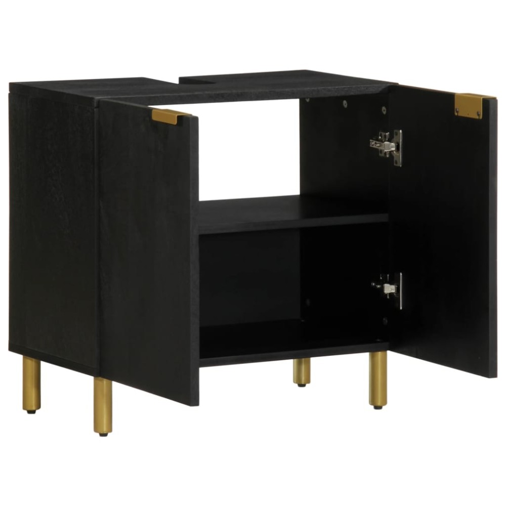 vidaXL Dulap chiuveta de baie, negru, 62x33x58 cm, lemn prelucrat