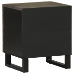 vidaXL Noptiere, 2 buc., negru, 40x33x46 cm, lemn masiv de mango vidaXL Noptiere, 2 buc., negru, 40x33x46 cm, lemn masiv de mango