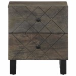 vidaXL Noptieră, negru, 40x33x46 cm, lemn masiv de mango