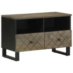 vidaXL Comodă TV, negru, 70x33x46 cm, lemn masiv de mango vidaXL Comodă TV, negru, 70x33x46 cm, lemn masiv de mango