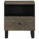 vidaXL Noptieră, negru, 40x33x46 cm, lemn masiv de mango