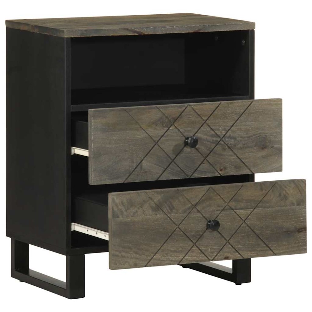 vidaXL Noptiera neagra 50x33x62 cm lemn masiv de mango