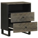 vidaXL Noptiera neagra 50x33x62 cm lemn masiv de mango