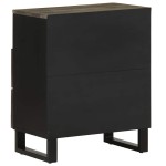 vidaXL Noptiera neagra 50x33x62 cm lemn masiv de mango