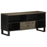 vidaXL Comodă TV, negru, 100x33x46 cm, lemn masiv de mango vidaXL Comodă TV, negru, 100x33x46 cm, lemn masiv de mango