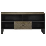 vidaXL Comodă TV, negru, 100x33x46 cm, lemn masiv de mango vidaXL Comodă TV, negru, 100x33x46 cm, lemn masiv de mango