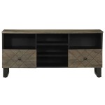 vidaXL Comodă TV, negru, 100x33x46 cm, lemn masiv de mango