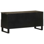 vidaXL Comodă TV, negru, 100x33x46 cm, lemn masiv de mango