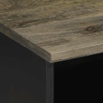 vidaXL Comodă TV, negru, 100x33x46 cm, lemn masiv de mango