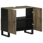 vidaXL Dulap pentru chiuvetă negru 62x33x58 cm lemn masiv de mango vidaXL Dulap pentru chiuvetă negru 62x33x58 cm lemn masiv de mango