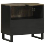 vidaXL Dulap pentru chiuvetă negru 62x33x58 cm lemn masiv de mango vidaXL Dulap pentru chiuvetă negru 62x33x58 cm lemn masiv de mango