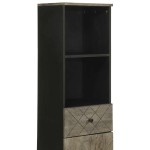 vidaXL Dulap de baie, negru, 38x33x160 cm, lemn masiv de mango