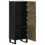 vidaXL Dulap înalt, negru, 40x33x110 cm, lemn masiv de mango vidaXL Dulap înalt, negru, 40x33x110 cm, lemn masiv de mango