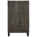 vidaXL Dulap înalt, negru, 60x33x100 cm, lemn masiv de mango