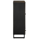 vidaXL Dulap înalt, negru, 60x33x100 cm, lemn masiv de mango