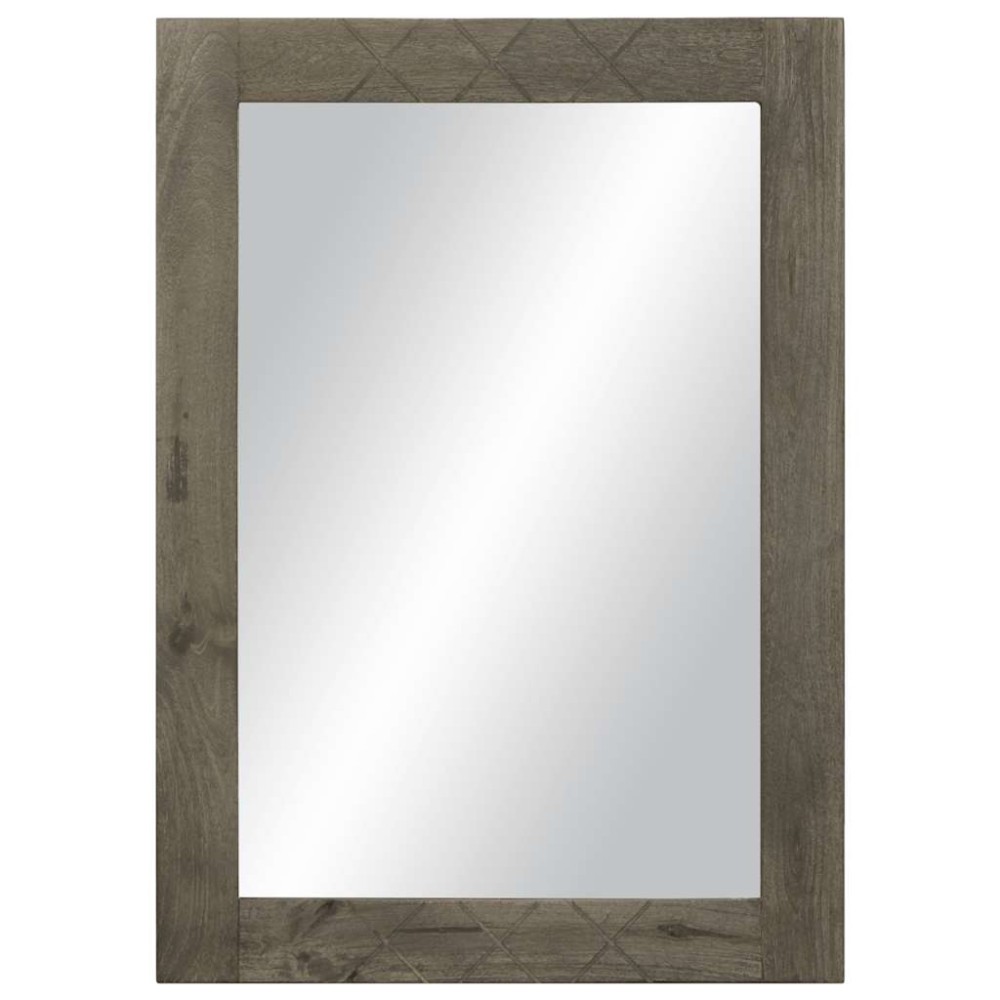 vidaXL Oglindă de baie gri 50x3x70 cm lemn masiv de mango