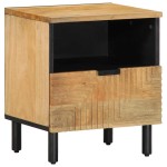 vidaXL Noptiere 2 buc Maro 40x33x46 cm Lemn masiv Mango