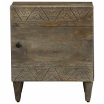 vidaXL Noptiera gri deschis 40x33x46 cm lemn masiv de mango