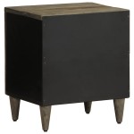 vidaXL Noptiera gri deschis 40x33x46 cm lemn masiv de mango