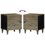 vidaXL Noptiera gri deschis 40x33x46 cm lemn masiv de mango
