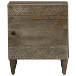 vidaXL Noptiere 2 buc Gri deschis 40x33x46 cm Lemn masiv de mango