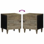 vidaXL Noptiere 2 buc Gri deschis 40x33x46 cm Lemn masiv de mango