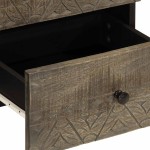 vidaXL Noptiera gri deschis 40x33x46 cm lemn masiv de mango