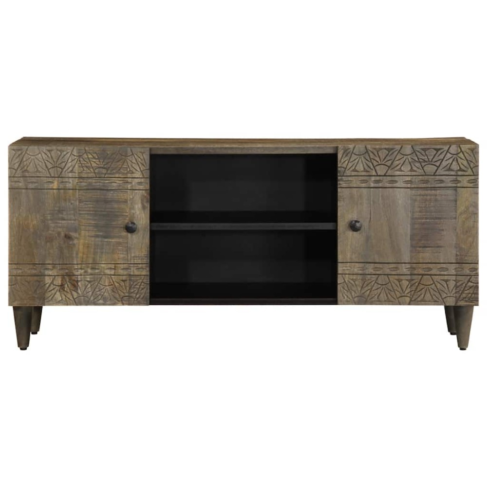 vidaXL Dulap TV Gri deschis 105x33,5x46 cm Lemn masiv Mango