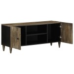 vidaXL Dulap TV Gri deschis 105x33,5x46 cm Lemn masiv Mango