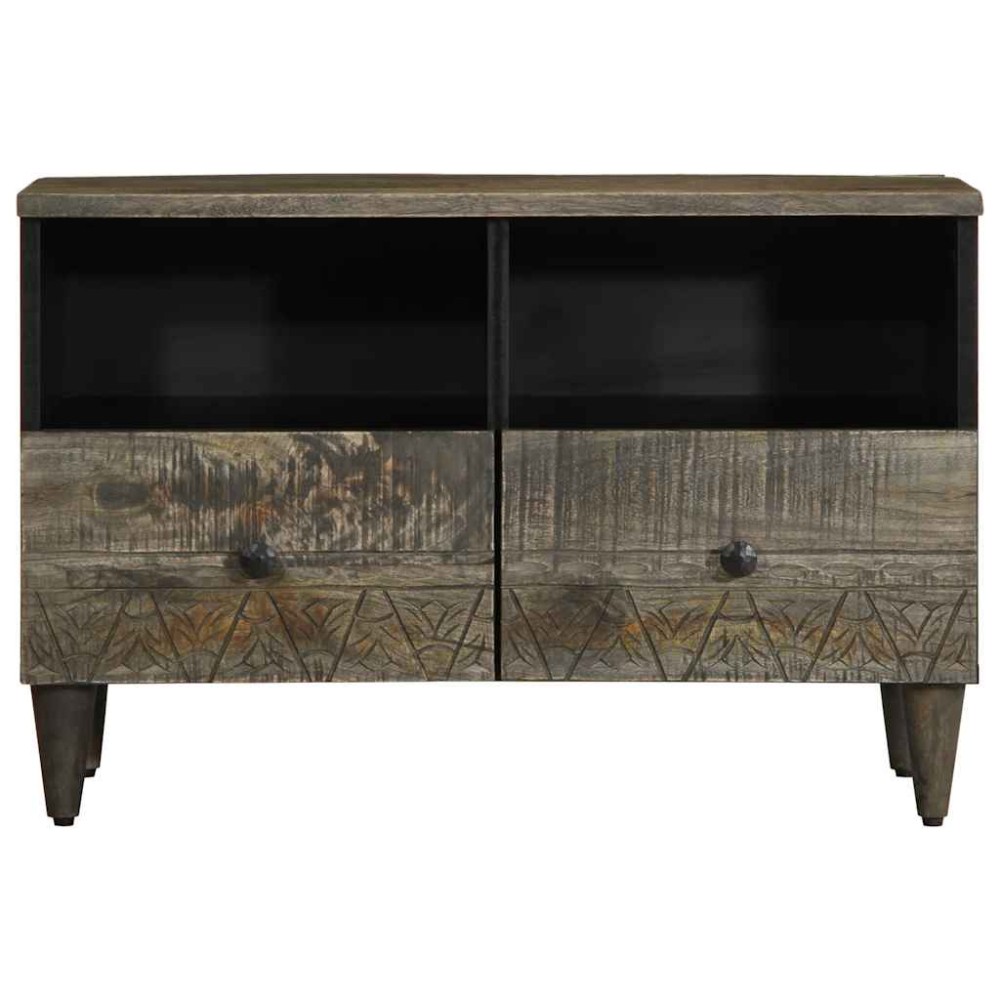 vidaXL Dulap TV Gri deschis 70x33,5x46 cm Lemn masiv Mango