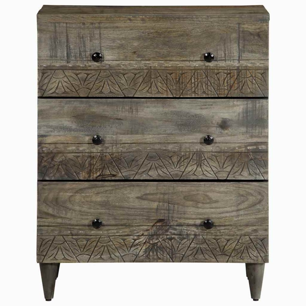 vidaXL Bufetă gri deschis 60x33,5x75 cm lemn masiv de mango