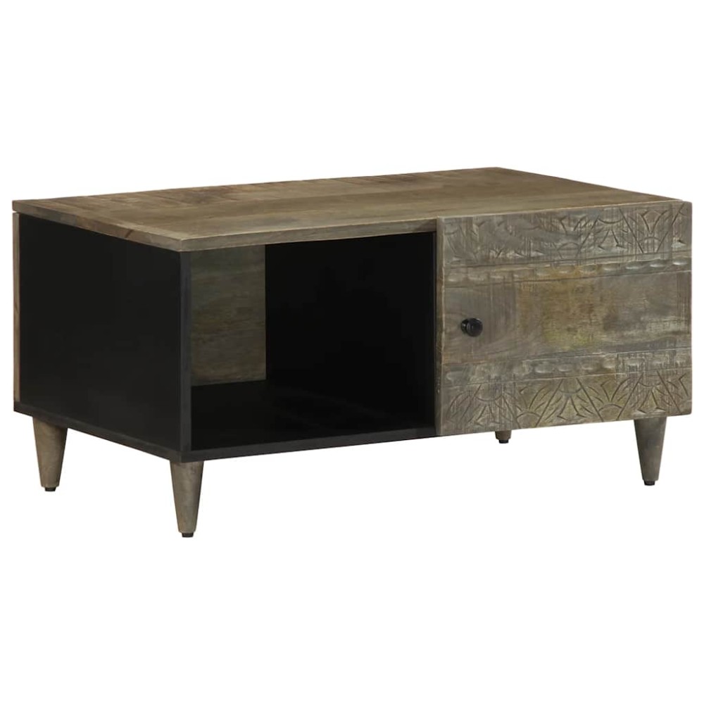 vidaXL Masuta de cafea gri deschis 80x50x40 cm lemn masiv de mango